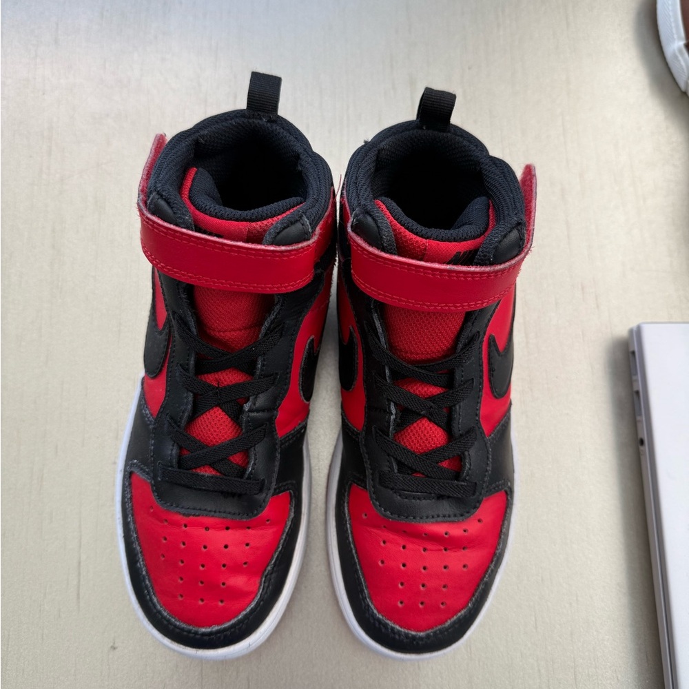 Nike Red and Black High-Top Basketball Sneakers